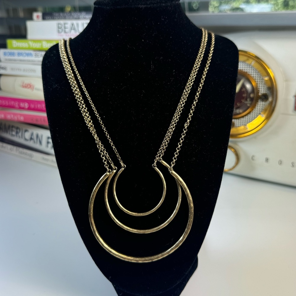 Lucky Brand Triple Strand Statement Gold-tone Necklace